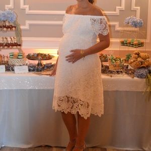 Seraphine Maternity off the shoulder dress